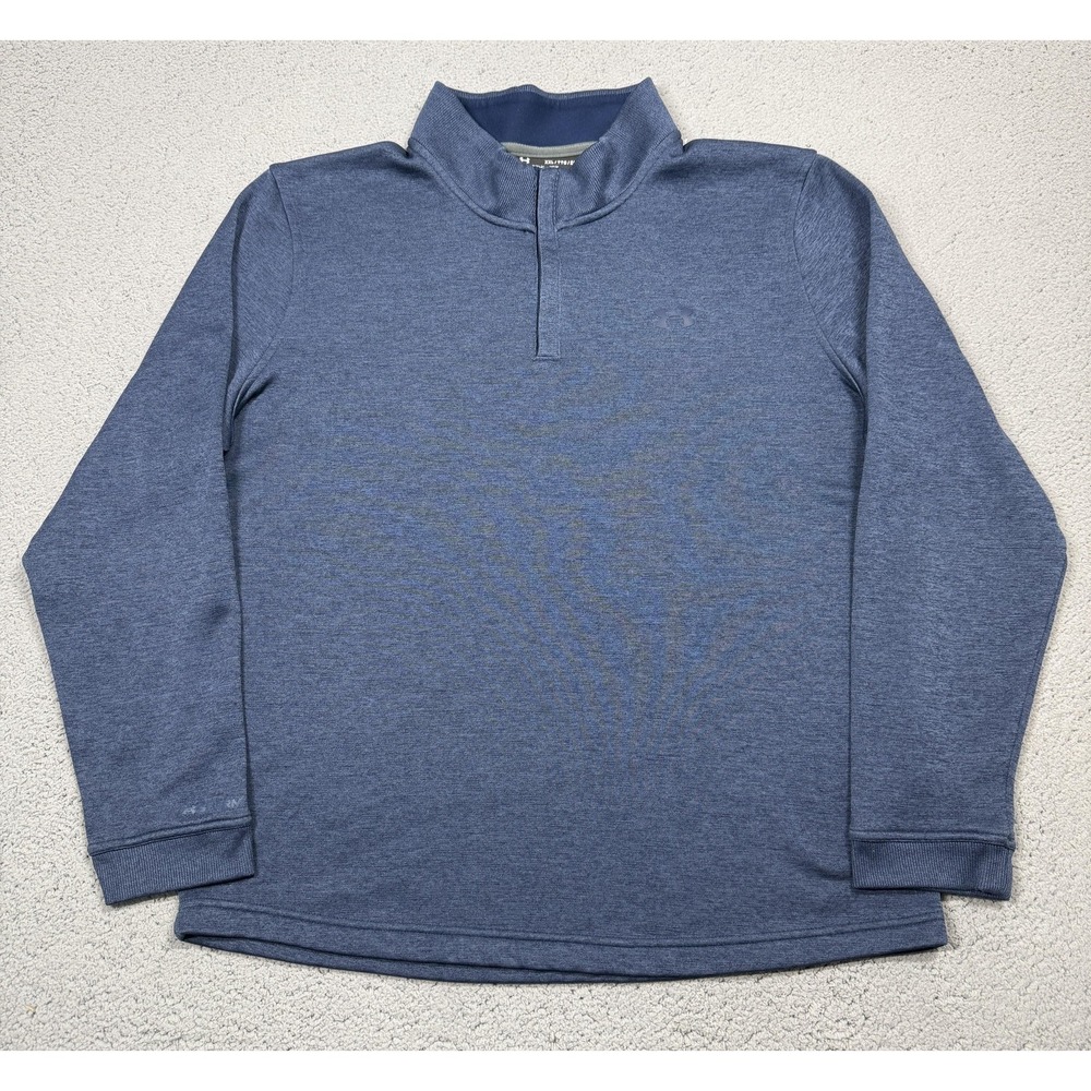 Under Armour‎ Pullover Mens 2XL Blue 1/4 Zip Long Sleeve ColdGear Athletic Top